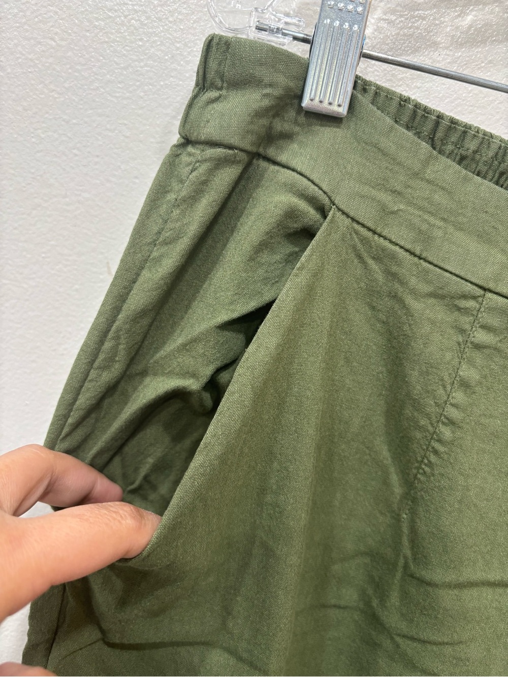 Kut From The Kloth Pull On Wide Leg Linen Blend Green Pants Women’s Size Large - Picture 4 of 12